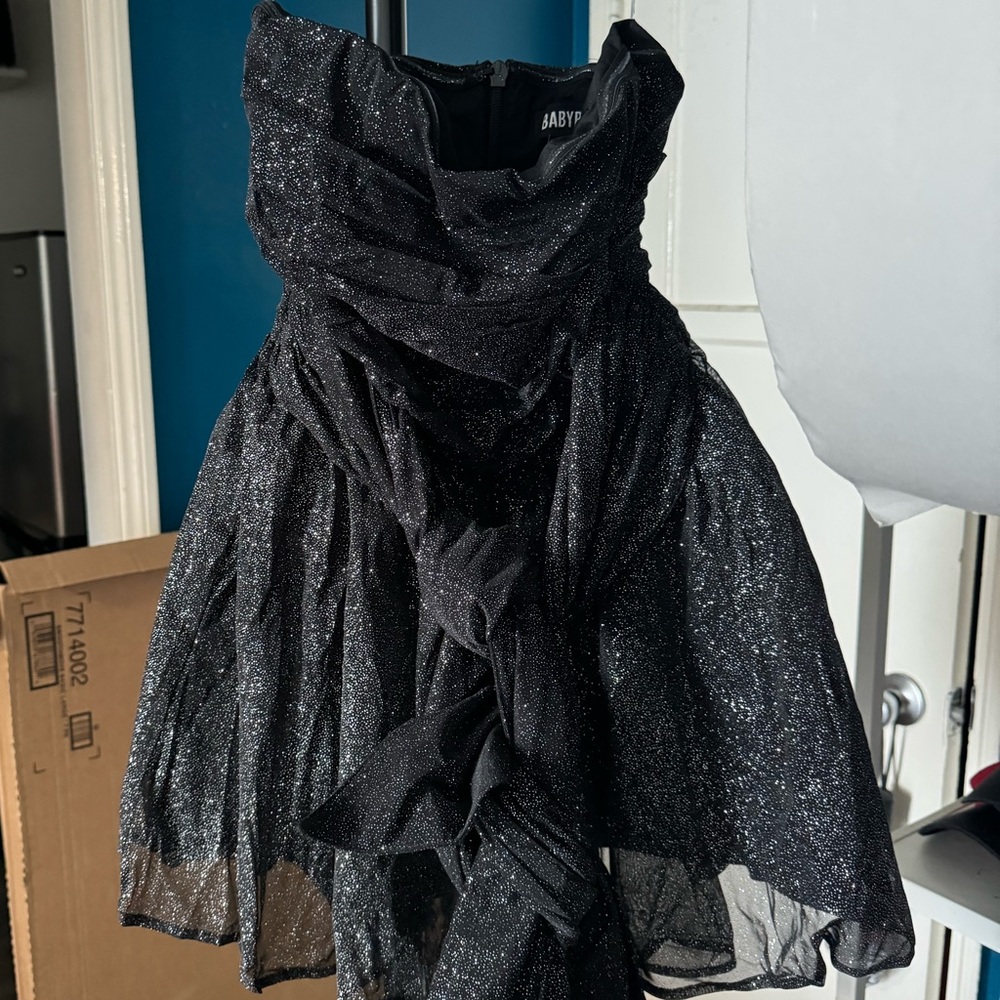 Glitter mini dress. In black size small.